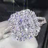 18K AU750 Białe złote kobiety pierścionek Diamonds 1 2 3 4 5 Karat Princess Square Wedding Party Anniversary Pierścień 2208168630978