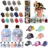 50 stilar hästsvans baseball cap criss cross messy bun hattar solros tvättade bomullsnackkåpor avslappnad sommar tie-dye utomhushatt för kvinnor män