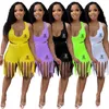 Merk tracksuits Summer Fashion Tassel Outfits 2-delige set t-shirt shorts casual mouwloze sportkleding sportpak K371