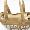 Mode Pearl Rattan Women Handväskor Designer Beading Wicker Woven Shoulder Bags Luxury Summer Beach Straw Bag Stor Tot Korgar 220512