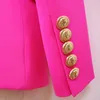 Womens Suits Blazers Excellent Quality 2022 Classic Designer Women Blazer Slim Fitting Double Breasted Lion Buttons Shawl Collar Neon Pin