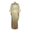 Sukienki swobodne Tsxt 2022 African Style Kobiety Drukuj 2-kolory długą szat jedwabny Jacquard Lady O-Neck Batwing Suee Sukienka plus size