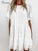 DICLOUD Boho White Cotton Summer Dress Women Casual Loose Pregnancy Dress Elegant Party Beach Wedding Tunic Female Clothing 220615