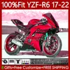 TRABALIFICAÇÃO DE INJEÇÃO PARA YAMAHA YZF R6 R 6 600 CC YZF-600 2017 2018 2019 20 21 22 Corpo Metal Vermelho BLK 119NO.23 YZF-R6 YZFR6 17 18 19 2020 2021 2022 YZF600 2017-2022 Fairing OEM