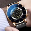 Armbanduhren Mode Herrenuhren Luxus Mann Sport Edelstahl Quarz Armbanduhr Männer Business Casual Lederuhr Gold Armbänder