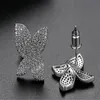 2022 Choucong Studörhängen lyxiga smycken 18K Vitt guldfyllning Bana Vit Sapphire Cz Diamond GemStone Party Löfte kvinnor Flower195y