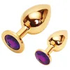 2 I 1 Luxury Gold Rostfritt stål Butt Plug Size M S Metal Anal Dilator Gay Vuxen Sexiga leksaker för män och kvinna Shop Beauty Partyer