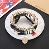Bohemian Multilayer Pearl Beaded Armband Bangles Charms For Women Bungee Cord Friendship Armband Fashion Jewelry Gift