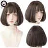 Lolita Perücke mit Pony for Women Omber Blonde braun schwarze glatte kurze Haarstar Frisur Party Cosplay Bob Wigfactory Direkt