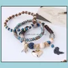 Charm Bracelets Jewelry 3Pcs/Set Mtilayer Stretch Stackable Heart Tassel Bohemian Beaded Bracelet For Women 6 Colors Drop Delivery 2021 Czki
