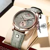 Swiss Brand POEDAGAR Watches Men's Sport Chronograph Design Quartz Wristwatch Waterproof Date Leather Clock Luxury Men Watch Man 220407