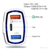 3 in 1 USB C Car Charger fast Charging type QC 3.0 PD usb-c 7A Chargers Phone Adapter for iPhone 13 12 11 Pro Max X 8 7 Plus and Samsung S22 S21 S20 Note 10 Phones