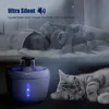 ペット猫の噴水USB自動ディスペンサーのフィーダーボウルLEDライトスマートドッグを飲む220323