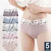 5 unids / set bragas de mujer algodón cintura alta ropa interior transpirable lindo estampado calzoncillos panty niñas calzoncillos lencería femenina M-2XL 220426