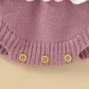 Rompers baby bodysuit voor meisjes mode ruches geboren kinderen kleding één stuk over het algemeen lange mouw peuter baby tops star knit
