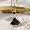 Luxury Jewelry Divas Dream Necklaces Designer Fan Necklace Diamonds White Pink Green Chalcedony Small Skirt Lady Elegant Jewelry for Women Engagement