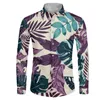 Herrklänningskjortor faller mode Hawaiian långärmad skjorta män anpassad logotyp plus storlek mens högkvalitativ polyester för Menmen's Vere22