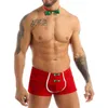 Underbyxor herr underkläder erotisk sex cosplay kostym jul semester sexig främre bulge påse boxer shorts underkläder med bowtieunderbyxor
