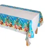 Mantel de Navidad Decoraciones de Año Nuevo Desechable PVC Dibujos animados Cocina Comedor Rectangular Cubiertas de mesa Fiesta Manteles Adornos de Navidad SN4728