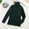 Spring Women Turtleneck T Shirt Tees Warm Tjock Velvet T-S Kvinna Bottom Långärmad Toppar 220321