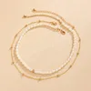 Multilayer Elegant Pearl Chain Halsband för Kvinnor Krage Fashion Statement Minimalistiska White Beaded Halsband Smycken