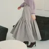 Kuzuwata Automne Hiver Femmes Jupes Design Japonais Design Taille haute Taille Plissée Mujer Faldas Swing Jupes gonflées irrégulières 220317