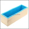 Baking Mods Bakeware Kitchen Dining Bar Home Garden High Quality 1200G Soap Loaf Mold Wooden Box Diy Making Tool Rec Sile Drop Delivery 2