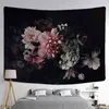 Blommorkonst Peony målning matta Nordicolandscape Illustration Wall Hanging Bohemian Moon Psychedelic Mandala Home Decor J220804