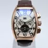 Banda de couro de luxo Tourbillon Mechanical Men Watch Dropshipping Data Skeleton Men Automatic Watches Gifts Luminous Wristwatch