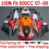 Honda CBR 600F5 600 RR CC F5 07-08 Vücut 145No.7 CBR-600 CBR600 RR CBR600RR 07 08 CBR600F5 CBR 600RR 600cc 2007 2008 Enjeksiyon Kalıp Kaplama Repsol Redd