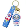 10pcs dessin animé panda astronaute sangles porte-clés sac à main pendentif sangles de téléphone portable tendance 3D basket designer sacs charmes spaceman poupée voiture porte-clés