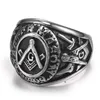 고품질 Rertro Black Silver Gold Men 's Mason Freemasonry Ring Jewel Wholesale Retail Masonic Signet Ring Jewelery