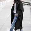 Women's Wool & Blends Knaki Loose Long Coat Women Oversize Casual Solid Warm Winter Jacket Office Lady Grey Female 2022Women's