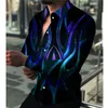 Men's Shirt Long Sleeve Hawaiian Social Luxury Button Cardigan Linen Blouse Single Breast Turn-down Collar Shirt For Men Clothes L220704