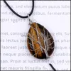 Pendentif Colliers Cristal De Guérison Pierre Naturelle Charmes Ficelle Arbre De Vie Fil Wrap Turquoise Oeil De Tigre Lrose Quar Carshop2006 Dhwec