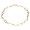 Anklets Gold Color Paperclip Oval Link Chain Flat Anklet 9 10 11 Inches Ankle Bracelet For Women Men Waterproof Marc22