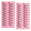 10 Paar wiederverwendbare wispy falsche Wimpernverlängerung weich natürlicher Faux 3D Nerz Wimpern Leichte Klarbänder Wimpern