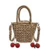 Straw Weaving Shoulder Bags for Women Summer Fashion Brand Small Flap Solid Women's Handbag New Totes Seaside Female Beach Bag G220531