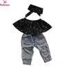 03Y Summer Fashion Vestiti per bambini Neonate Dot Top senza maniche Jeans con foro Abiti Casual 3 pezzi Set di vestiti 220602