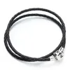 Pandora in argento sterling 925 2022 New Fashion Bracciale in pelle intrecciata a doppio strato Uomo Donna Chiusure magnetiche Braccialetti con ciondoli Pulseras Gioielli maschili femminili