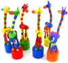 Oyuncaklar için oyuncaklar ahşap push yukarı jiggle kukla zürafe parmak oyuncakları çeşitli hayvan dekoratif 2022