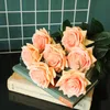 Ghirlande di fiori decorativi Simulazione di alta qualità Rose idratanti Casa Soggiorno Tavolo da pranzo Decorazione Matrimonio Falso Flo artificiale