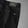 / Primavera verão 2022 marca moderna casual versátil fino preto pequeno jeans reto micro elástico calças masculinas