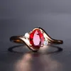 Pigeon Blood Red Barklyite stones Ring Female Open Mouth European and American Entry Diamond Ring Wholesale Factory Price