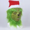 Kerstmaskers geek stal cosplay mascarillas latex face masques met hoeden Xmas Halloween Carnival Party Props Gift 220523