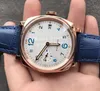 42mm klockor Mens Rose Gold Watch Men vs Automatic Cal.P.9000 Movement Dive 756 White Dial Sport Calf Leather VSF Factory PAM Auto Date Officine Arm Wristwatches