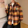 Vintage flanelle Harajuku chemise à carreaux hommes Y2k Vintage mode coréenne automne hiver Blouses japonais bouton Up décontracté chemises à manches longues