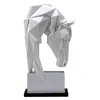 Nordique Simplicité Géométrique Tête De Cheval Blanc Statues Animaux Art Sculpture Résine Artisanat Décoration De La Maison Artisanat Chambre Creative T200619