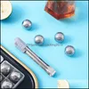 Other Bar Products Barware Kitchen Dining Home Garden Stainless Steel Ice Cubes Football Shape Cooler Reusable Chilling Stone Dhiwe