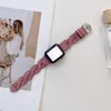 Twist Double -полосовая кожа для Apple Watch Bands Умные ремни 41 мм 45 мм 38 мм 40 мм 44 мм IWATCH 3 4 5 7 42 мм браслеты Прета Женщины присутствуют